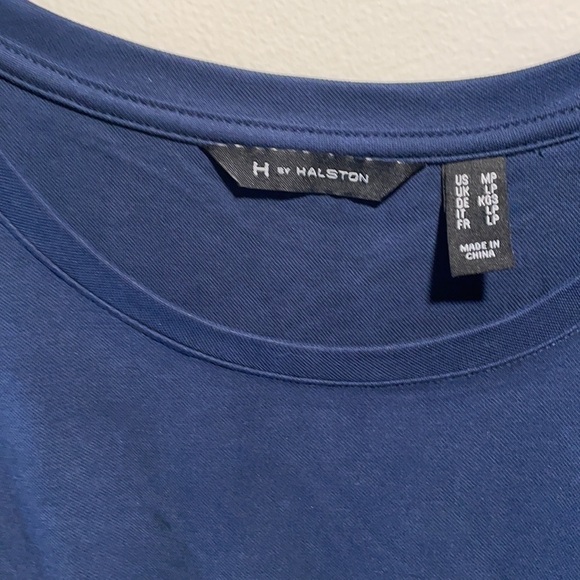 𝅺H by Halston MIDI Tee Shirt Side Slits Slight Gathered Front Dress - Picture 5 of 8